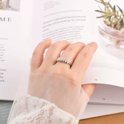 Moissanite Certified Cluster Constellation Ring | 925 Sterling Silver | 18K Gold & Silver | Women's Dainty Ring