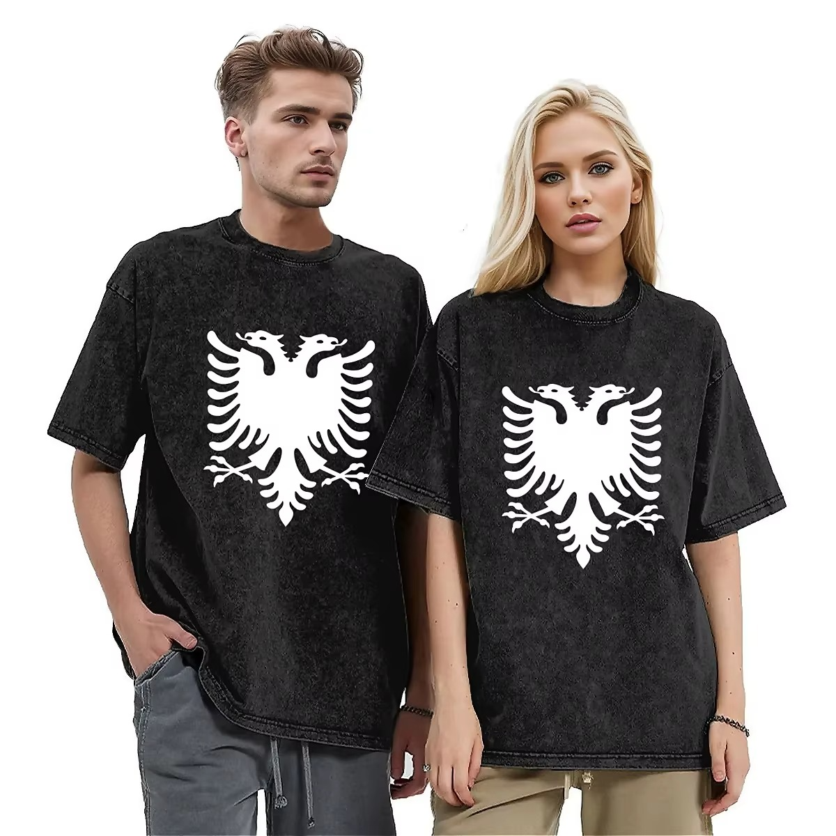 Albanian Men’s Ladies's Oversized Streetwear | Washed Cotton Finish