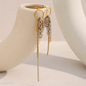 Chain Drop Statement Earrings Gold or Silver Finish | Modern Mixed-Texture Jewellery