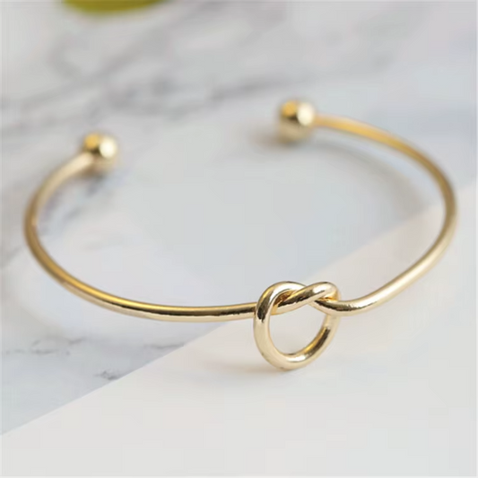 Vintage Knot Woven Twist Bangle Stainless Steel | Statement Streetwear Bracelet