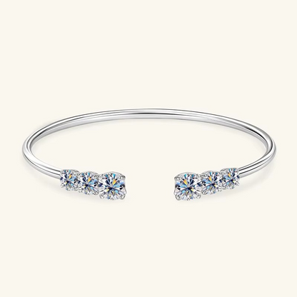 Moissanite Certified Cuff Bangle | 925 Sterling Silver | Women's Luxury Jewellery Gift