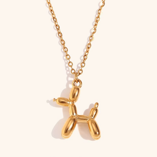 Balloon Dog Pendant Necklace Gold-Tone Finish | Luxe Contemporary Jewellery