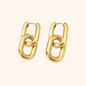 Gold Chain-Link Hoop Earrings Stainless Steel | Modern Sculptural Statement Jewellery