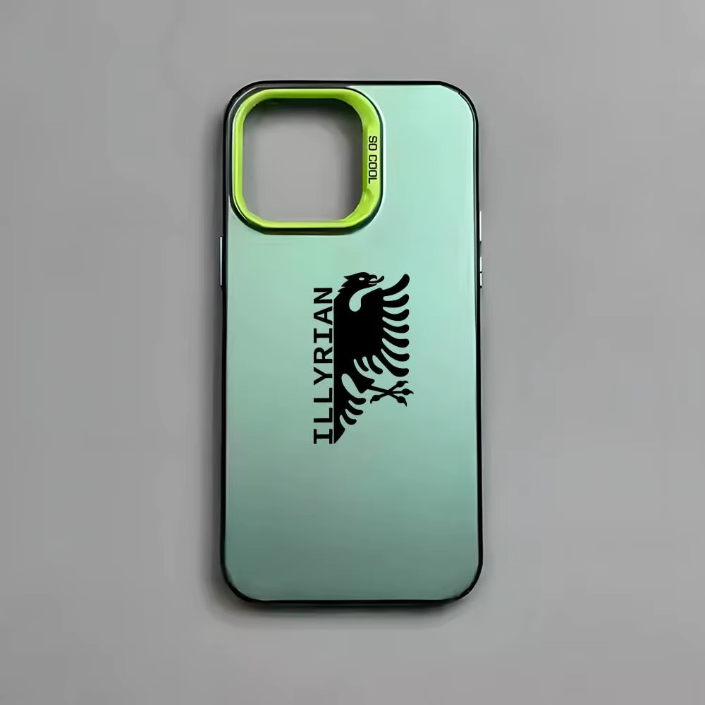 Luxury Albanian Illyrian Flag Eagle Matte Metallic | Shockproof & Durable iPhone Cover Case