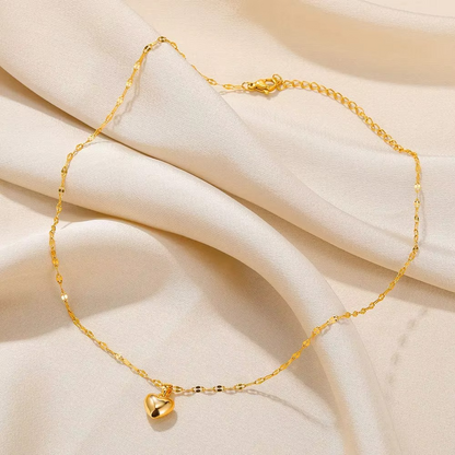 Gold Heart Necklace Stainless Steel | Minimal & Timeless Elegance