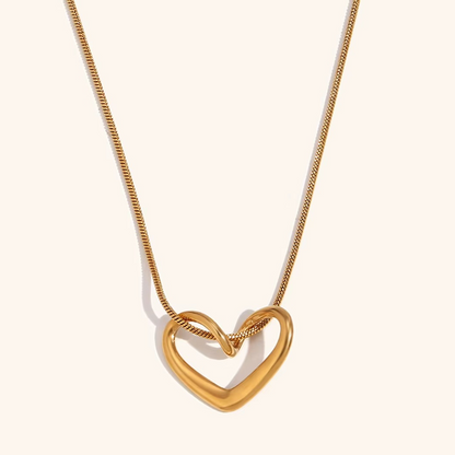 Interlinked Heart Pendant Necklace Gold & Silver-Tone Finish | Luxe Modern Romance Jewellery