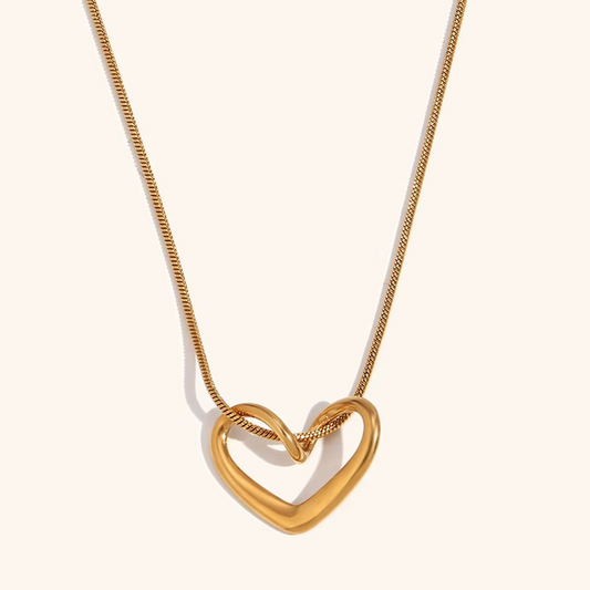 Interlinked Heart Pendant Necklace Gold & Silver-Tone Finish | Luxe Modern Romance Jewellery