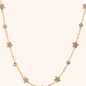 Crystal Bloom Station Necklace Gold-Tone Finish | Refined Floral Jewellery