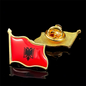 Albanian Flag Minimal Metal Brooch | National Pride Accessory