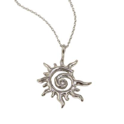 Sunshine Solar Spiral Pendant Necklace Gold-Tone Finish | Luxe Celestial Jewellery