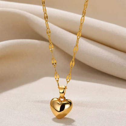Gold Heart Necklace Stainless Steel | Minimal & Timeless Elegance