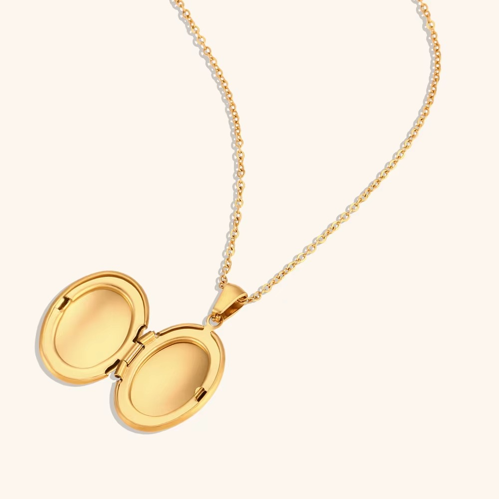 Golden Heirloom Locket Necklace Gold-Tone Finish | Timeless Keepsake Jewellery