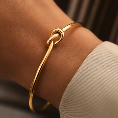 Vintage Knot Woven Twist Bangle Stainless Steel | Statement Streetwear Bracelet