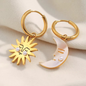 Sun & Moon Pearl Drop Earrings 18K Gold-Plated Stainless Steel | Elegant & Waterproof Jewellery