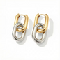 Gold Chain-Link Hoop Earrings Stainless Steel | Modern Sculptural Statement Jewellery
