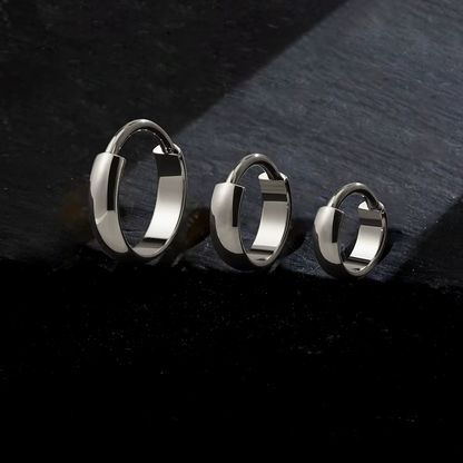 Wide Titanium Conch Clicker Earrings ASTM F136 Titanium | Chunky Cartilage Hoop Earrings