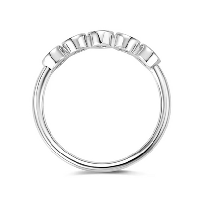 Moissanite Five-Stone Bezel Ring | 925 Sterling Silver | 18K Gold & Silver | Eternity Band Style | Women's Luxury Jewellery Gift