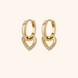 Zircon Heart Dangle Earrings Gold-Tone Stainless Steel | Elegant Romantic Jewellery