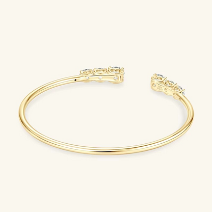 Moissanite Certified Cuff Bangle | 925 Sterling Silver | Women's Luxury Jewellery Gift