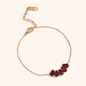 Burgundy Crystal Chain Bracelet 18K Gold Finish | Luxe Statement Jewellery