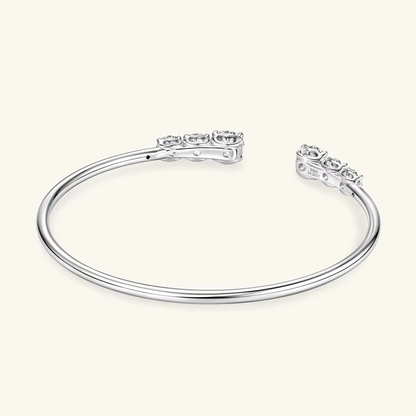 Moissanite Certified Cuff Bangle | 925 Sterling Silver | Women's Luxury Jewellery Gift