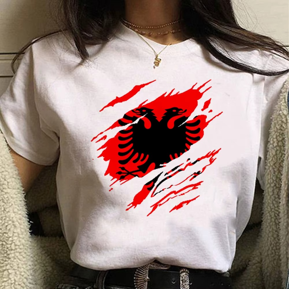 Albanian Flag Women’s Harajuku-Inspired | Modern Anime T'shirt