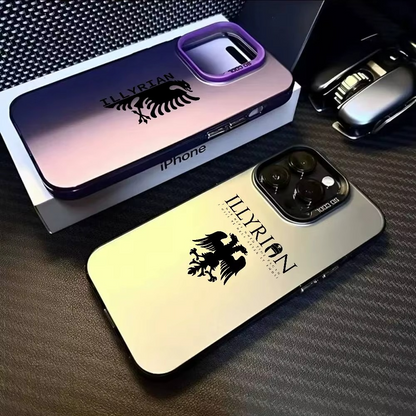 Luxury Albanian Illyrian Flag Eagle Matte Metallic | Shockproof & Durable iPhone Cover Case