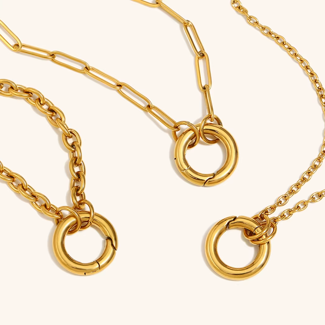 Interlinked Circle Chain Necklace Gold-Tone Finish | Luxe Minimal Jewellery