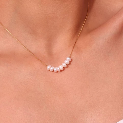 Pearl Arc Necklace Gold-Tone Finish | Refined Pearl Jewellery