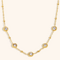 Crystal Bezel Chain Necklace Gold-Tone Finish | Minimal Luxe Jewellery