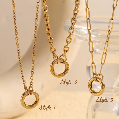 Interlinked Circle Chain Necklace Gold-Tone Finish | Luxe Minimal Jewellery