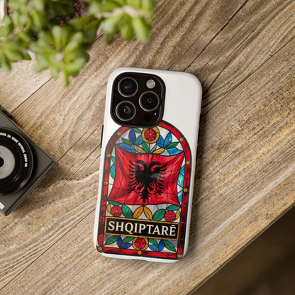 Shqiptarë iPhone Case – Stained Glass Albanian Flag Design