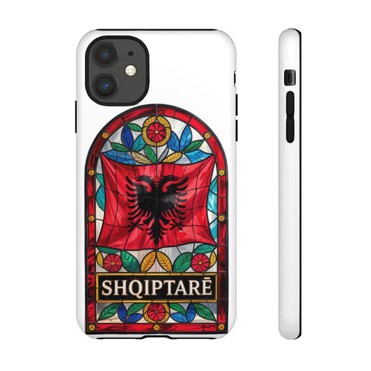 Shqiptarë iPhone Case – Stained Glass Albanian Flag Design