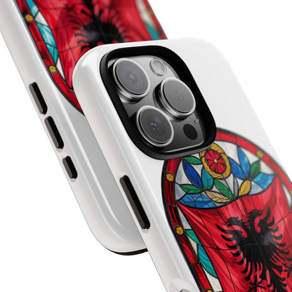 Shqiptarë iPhone Case – Stained Glass Albanian Flag Design