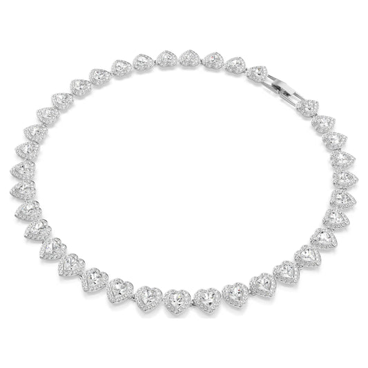 Heart Pavé Choker Necklace  Rhodium-Plated | Crystal Statement Jewellery
