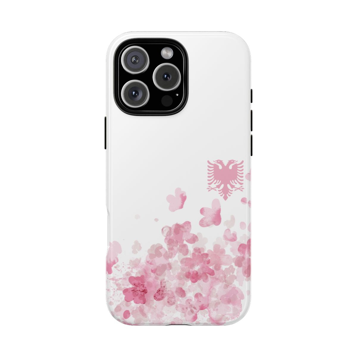Pink Floral Albanian iPhone Case – Soft Eagle Design