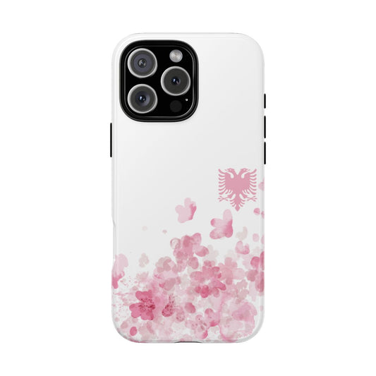 Pink Floral Albanian iPhone Case – Soft Eagle Design