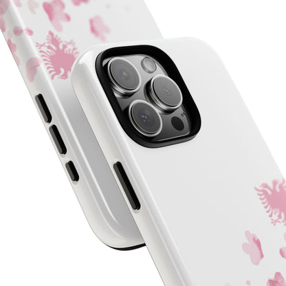 Pink Floral Albanian iPhone Case – Soft Eagle Design