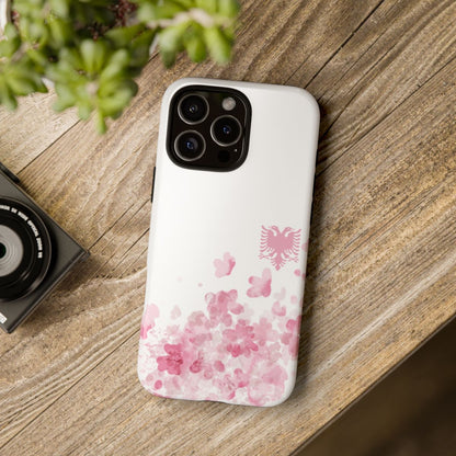 Pink Floral Albanian iPhone Case – Soft Eagle Design